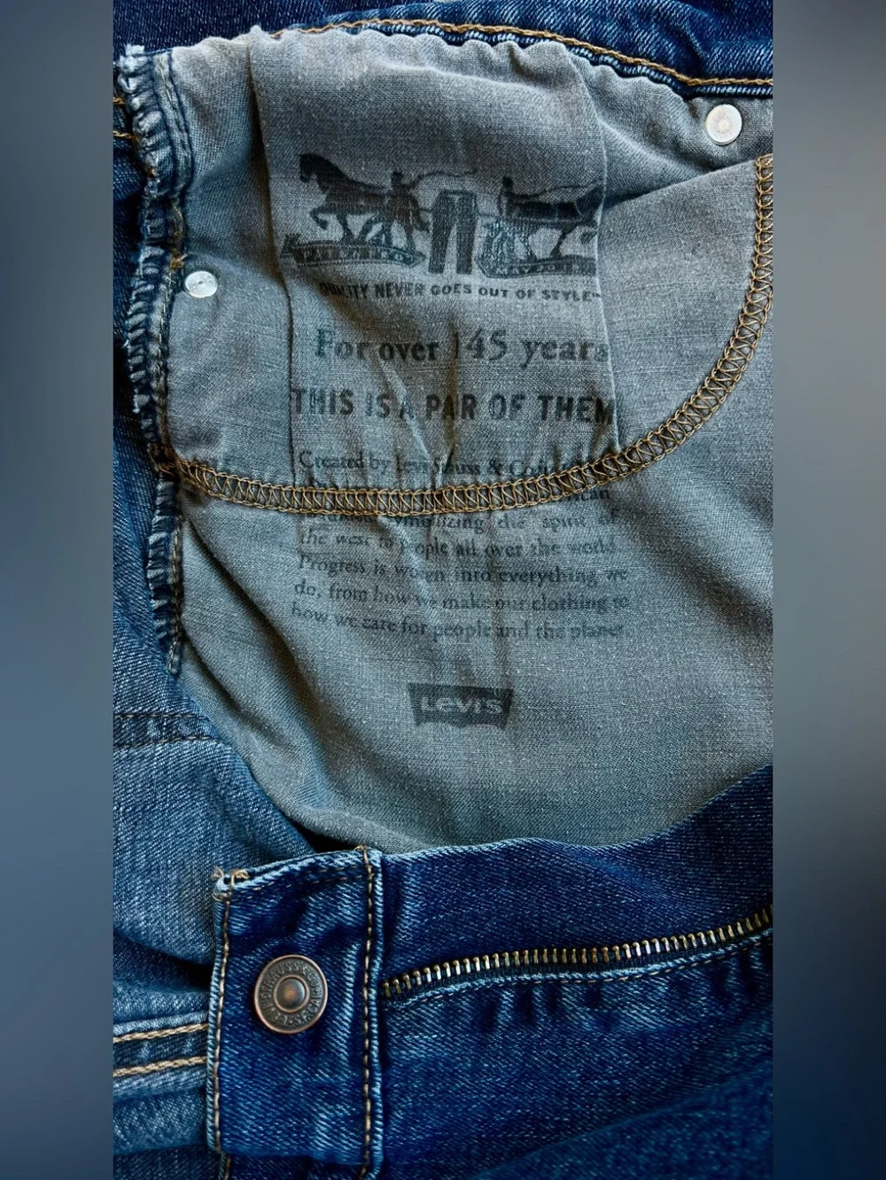 Levi Strauss &  Co. Men's Dark Blue 505 Jeans